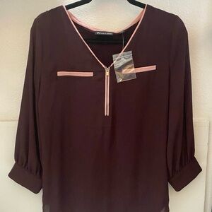 New York & Company Mauve and Pink Blouse
